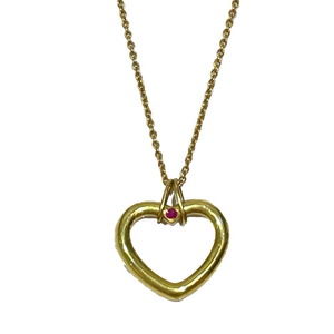Tiffany Open Heart Ruby Necklace Gold